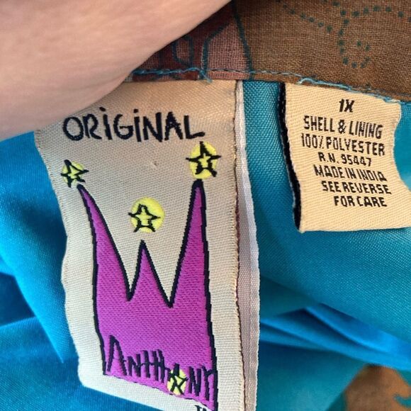 Original Anthony VTG Asian floral print and butterfly sleeved open kimono lined - Picture 11 of 12